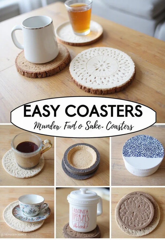 DIY Home Decor Dollar Store: A Creative Guide with 17 Budget-Friendly Craft Inspirations - 8. Easy Coasters