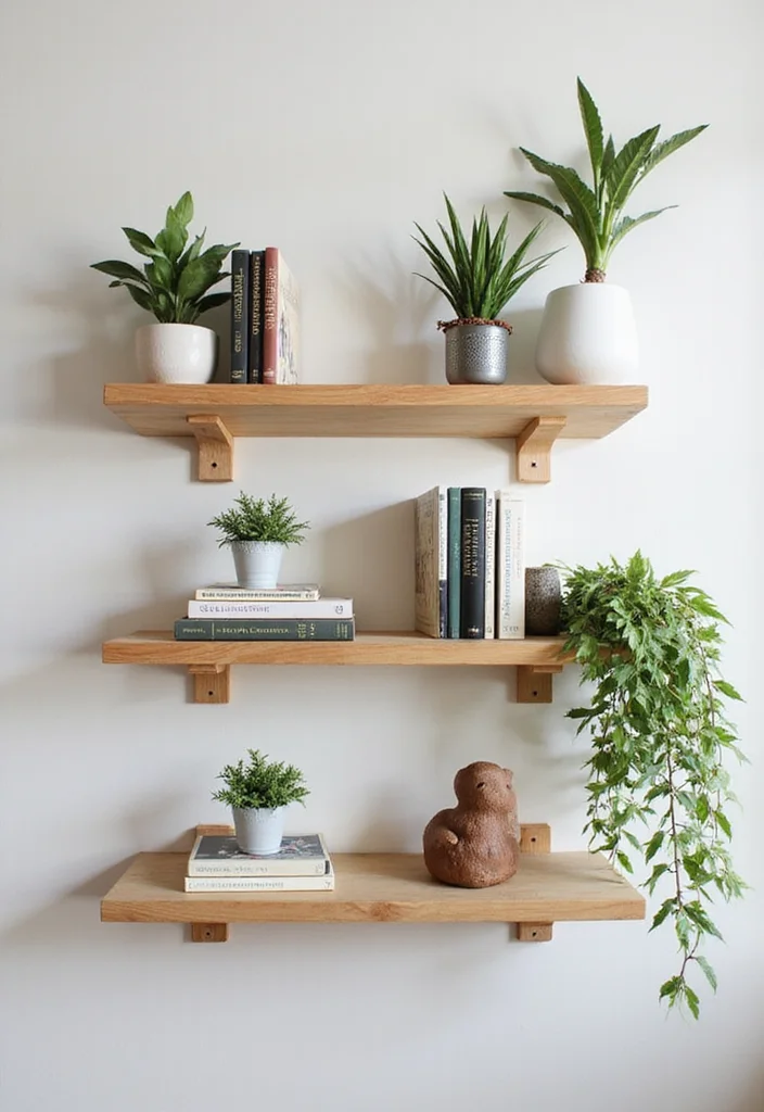 DIY Home Decor Easy Creative: A Simple Guide with 20 Beginner-Friendly Craft Inspirations - 11. Handcrafted Wall Shelves