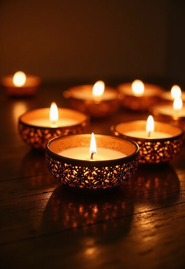 DIY Mehendi Decor Ideas at Home: A Traditional Guide with 19 Colorful Celebration Inspirations - 11. Mehendi Tea Light Holders