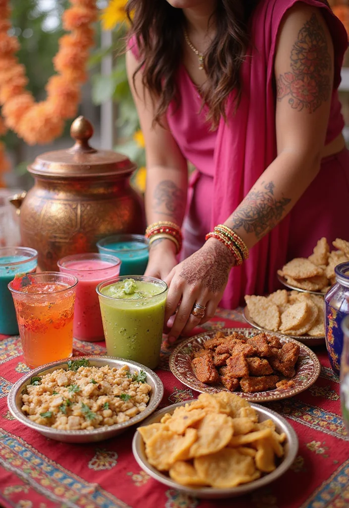 DIY Mehendi Decor Ideas at Home: A Traditional Guide with 19 Colorful Celebration Inspirations - 14. Mehendi Themed Drink Station