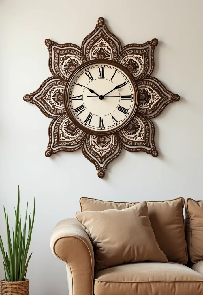 DIY Mehendi Decor Ideas at Home: A Traditional Guide with 19 Colorful Celebration Inspirations - 19. Mehendi Inspired Wall Clocks