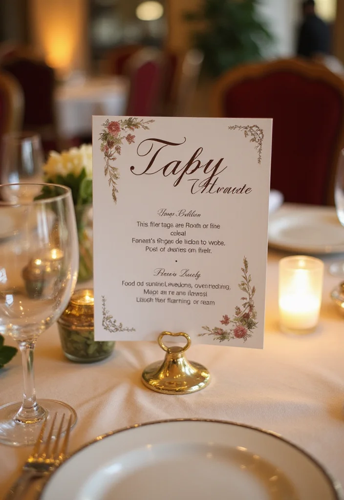 Dining Table Decor Indian Home: A Cultural Guide with 20 Elegant Dining Inspirations - 14. Table Signage for Special Occasions