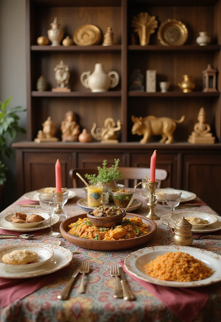 Dining Table Decor Indian Home: A Cultural Guide with 20 Elegant Dining Inspirations - 17. Cultural Icons as Decor