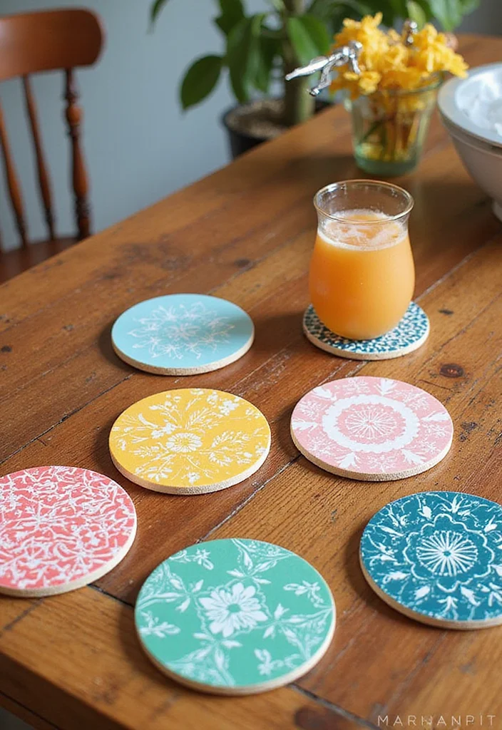 Dollar Tree DIY Home Decor: A Budget-Smart Guide with 19 Simple Crafting Inspirations - 10. Customized Coasters
