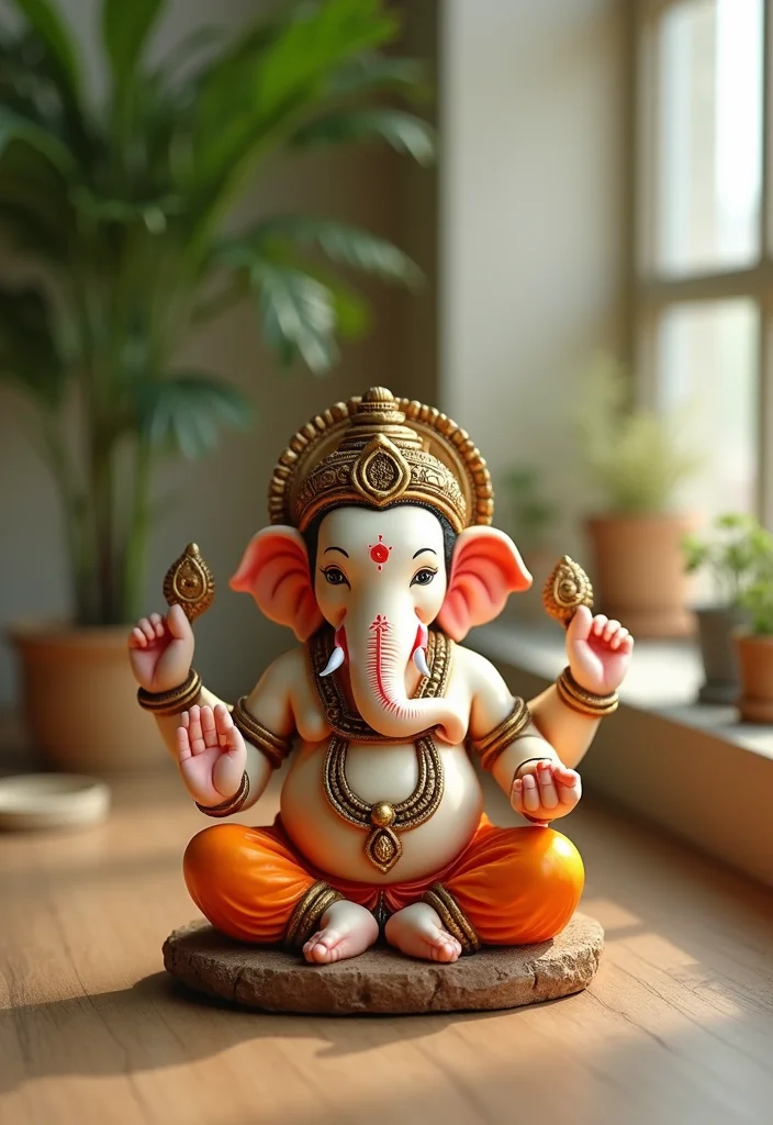 Ganesh Decoration Ideas Home Decor: A Spiritual Guide with 20 Auspicious Festive Inspirations - 2. Eco-Friendly Ganesh Idols