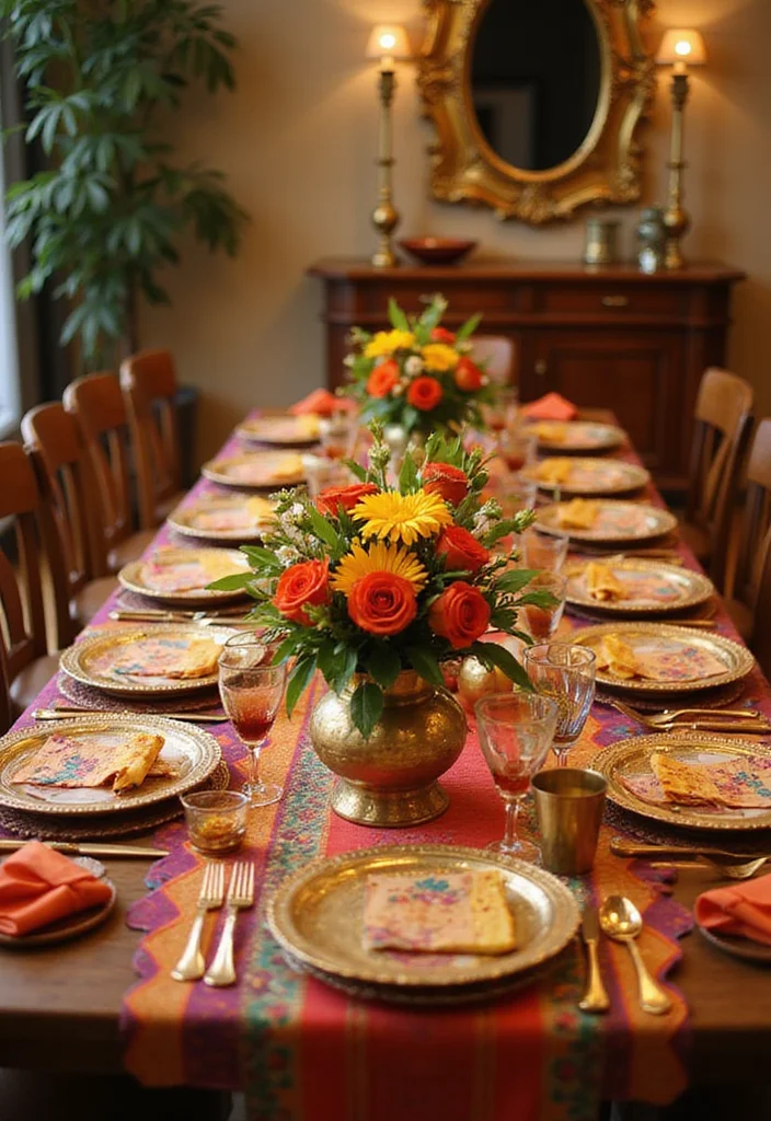 Ganesh Decoration Ideas Home Decor: A Spiritual Guide with 20 Auspicious Festive Inspirations - 5. Celebratory Table Settings