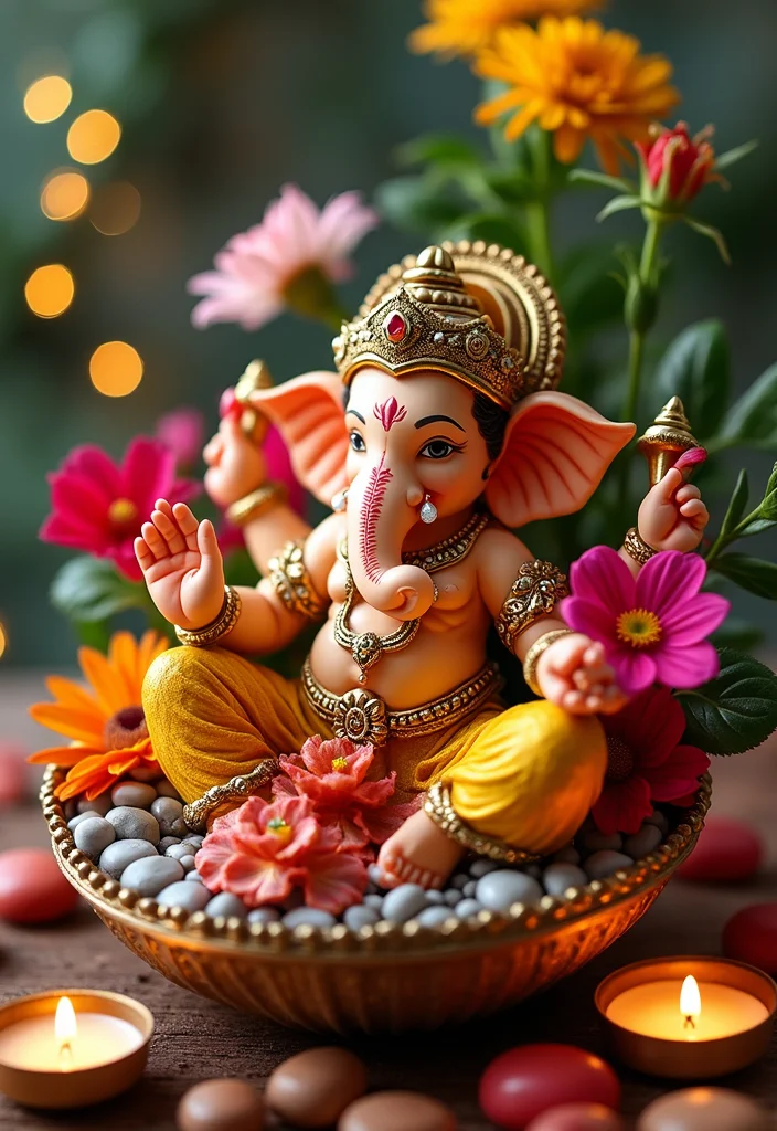 Ganesh Decoration Ideas Home Decor: A Spiritual Guide with 20 Auspicious Festive Inspirations - 8. Ganesh-Themed Centerpieces