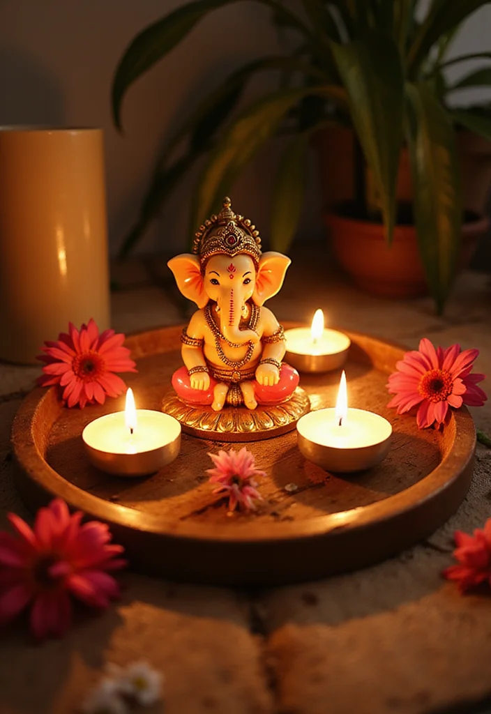 Ganesha Decoration Ideas Home Decor: A Traditional Guide with 20 Festival-Ready Inspirations - 6. Ganesha-inspired Candle Arrangements
