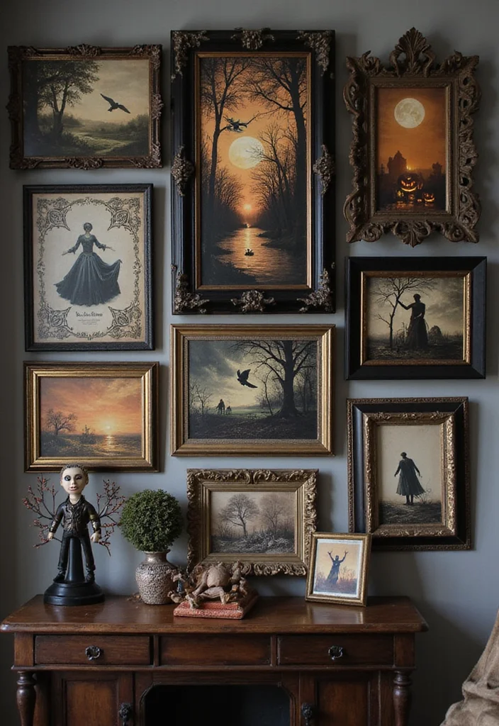 Halloween Decor Ideas for the Home: A Spooky-Chic Guide with 17 Seasonal Styling Inspirations - 2. Spooky Wall Art
