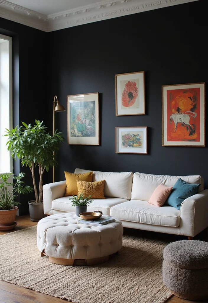 Home Decor Ideas Black and White: A Minimalist Guide with 17 Elegant Monochrome Inspirations - 1. Bold Black Walls