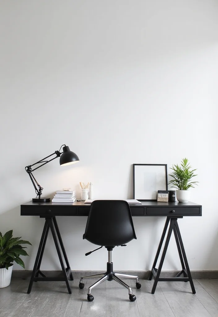 Home Decor Ideas Black and White: A Minimalist Guide with 17 Elegant Monochrome Inspirations - 10. Minimalist Office Space