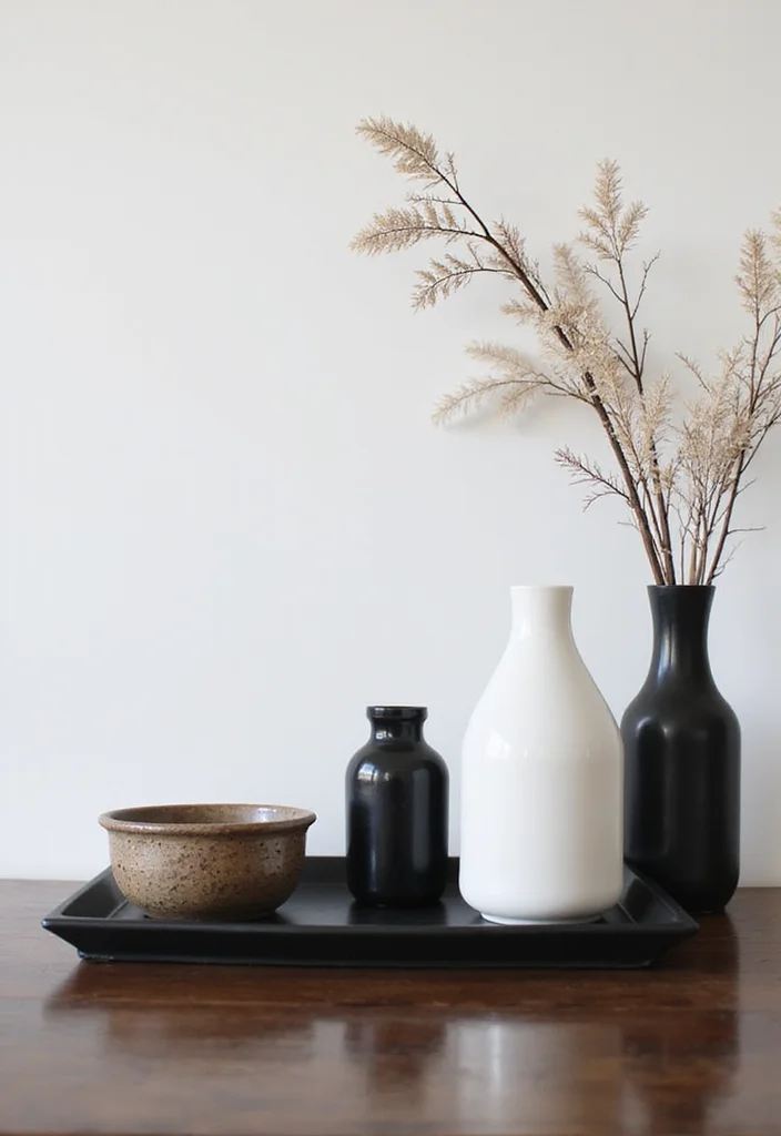 Home Decor Ideas Black and White: A Minimalist Guide with 17 Elegant Monochrome Inspirations - 13. Black and White Home Accessories