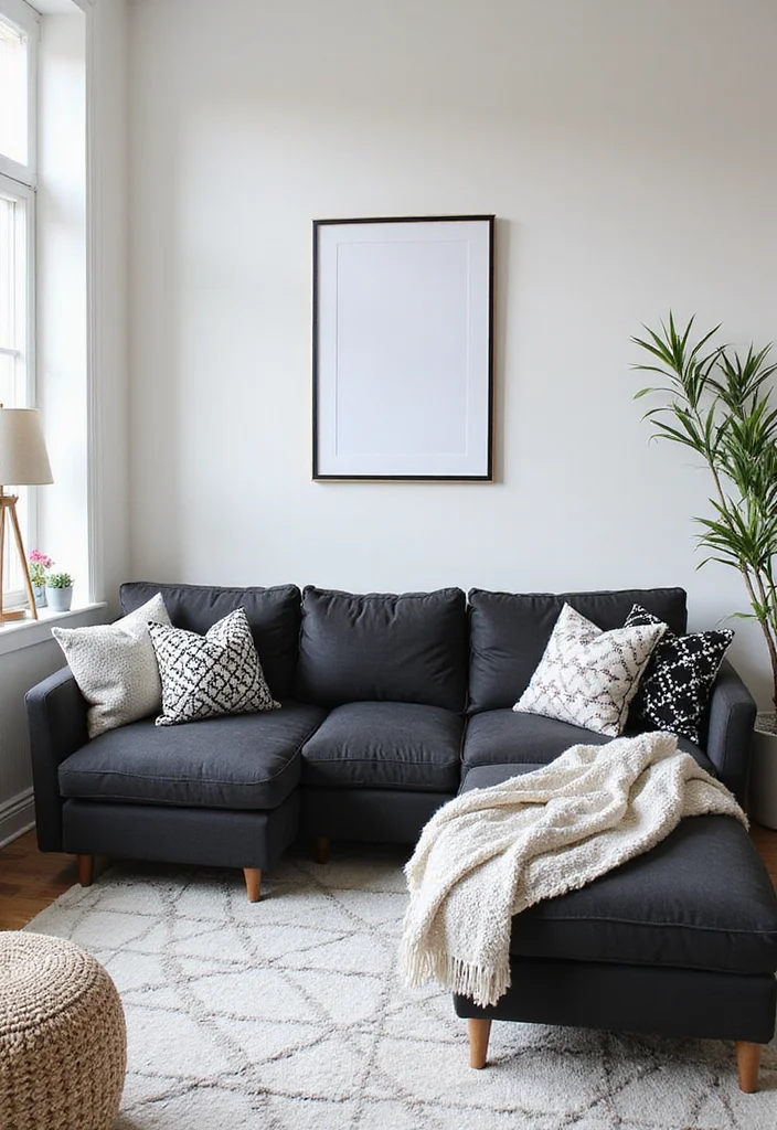 Home Decor Ideas Black and White: A Minimalist Guide with 17 Elegant Monochrome Inspirations - 3. Minimalistic Geometric Patterns