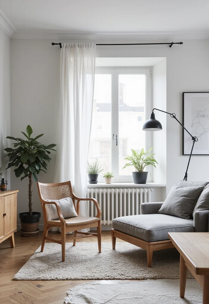 Home Decor Ideas Black and White: A Minimalist Guide with 17 Elegant Monochrome Inspirations - 8. Scandinavian Minimalism