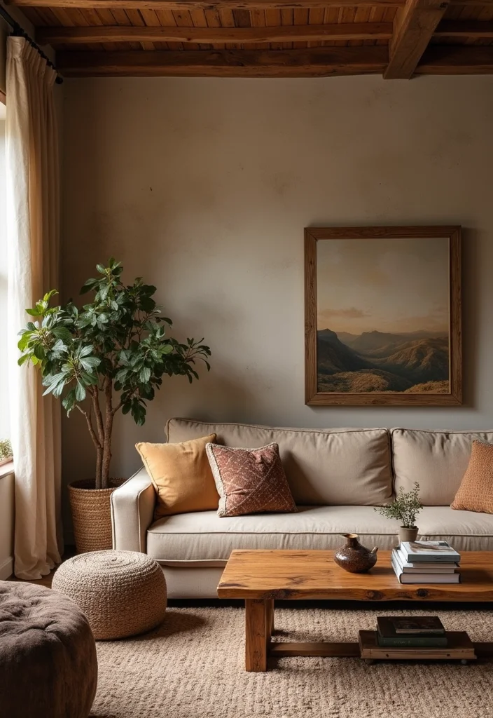 Home Decor Ideas Living Room: A Cozy Guide with 19 Versatile Styling Inspirations - 1. Reclaimed Wood Furniture