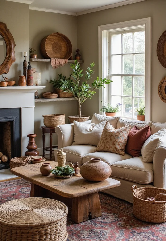 Home Decor Ideas Living Room: A Cozy Guide with 19 Versatile Styling Inspirations - 9. Artisan Accents