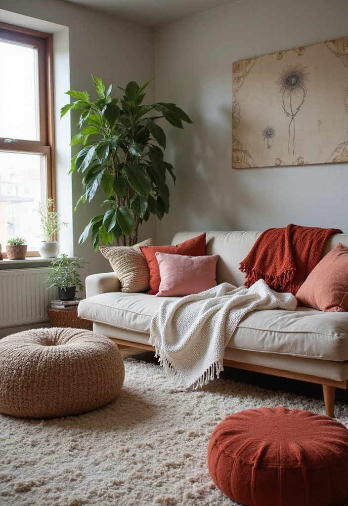 Home Decor Inspiration Living Room: A Comfort-Driven Guide with 18 Cozy Styling Inspirations - 10. Incorporate Cozy Textiles