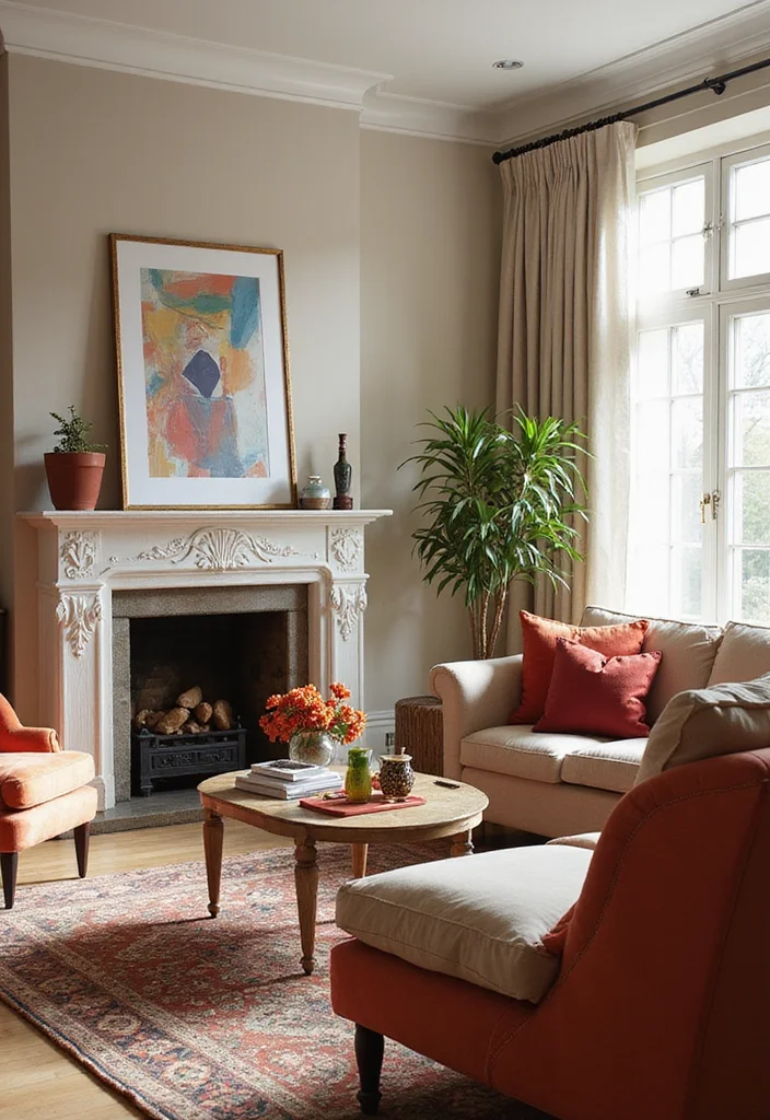 Home Decor Inspiration Living Room: A Comfort-Driven Guide with 18 Cozy Styling Inspirations - 12. Balance Bold and Neutral