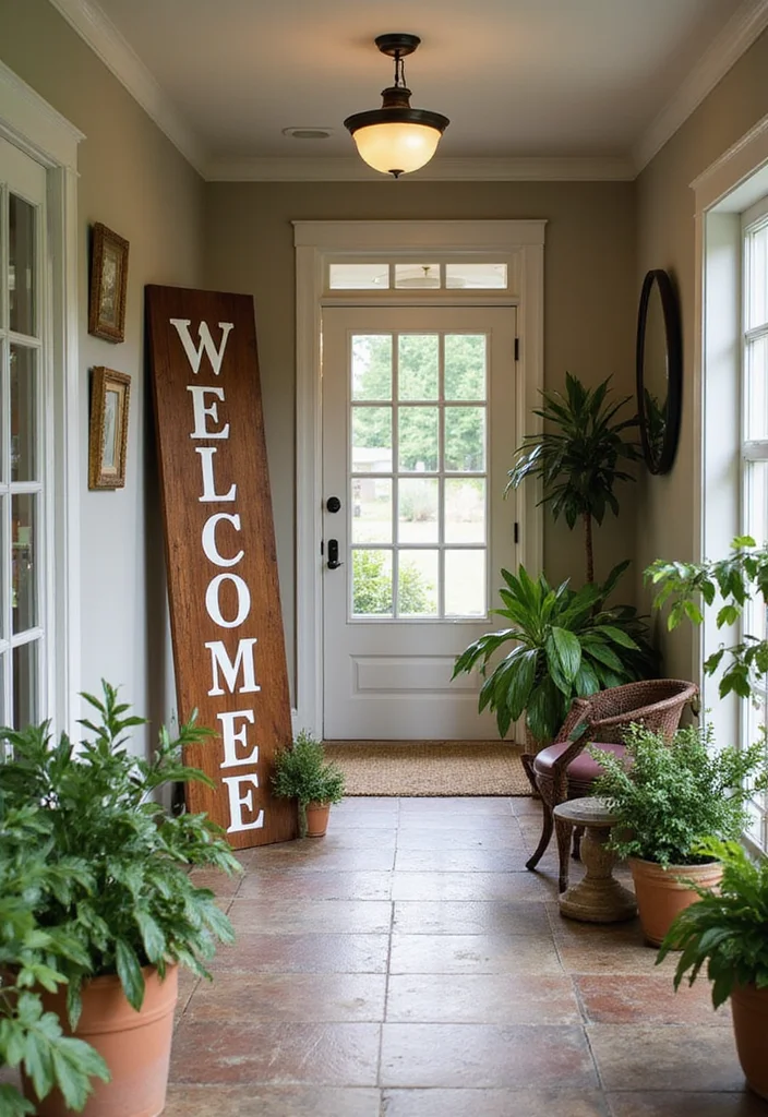Home Entrance Decor: A Welcoming Guide with 19 Elegant Entryway Inspirations - 11. Customized Welcome Sign