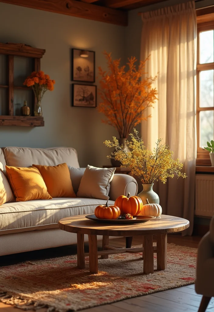 Home Living Room Decor Ideas: A Cozy Guide with 18 Welcoming Interior Inspirations - 18. Celebrate Seasonal Decor