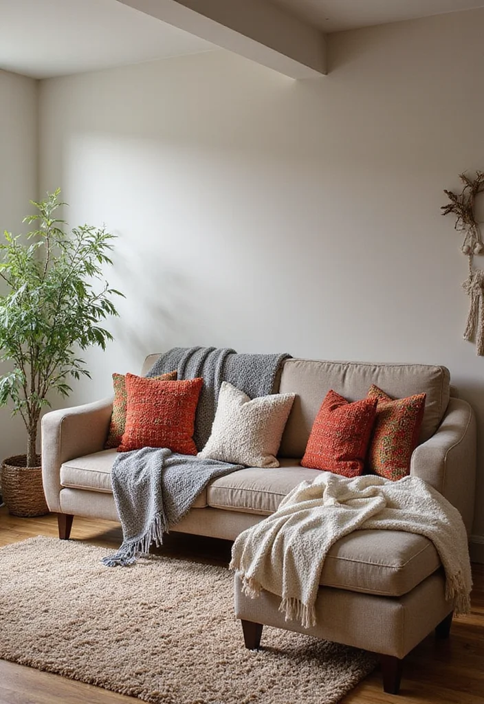 Home Living Room Decor Ideas: A Cozy Guide with 18 Welcoming Interior Inspirations - 2. Layer Textiles for Comfort