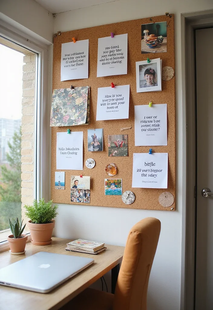 Home Office Decor for Women: A Chic Guide with 19 Feminine Workspace Inspirations - 10. Inspirational Quote Boards