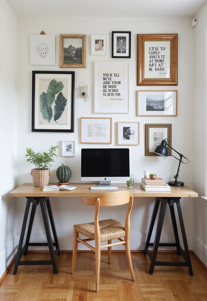 Home Office Decor for Women: A Chic Guide with 19 Feminine Workspace Inspirations - 4. Personal Touches with Wall Art
