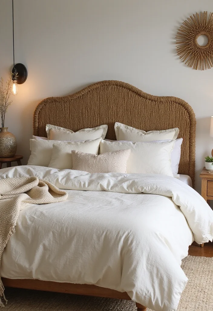 Jute Rope Crafts Home Decor: A Natural Guide with 17 Rustic Crafting Inspirations - 11. Jute Rope Bed Frame