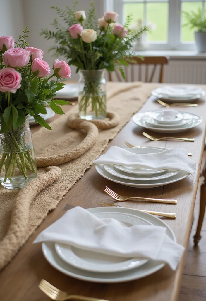 Jute Rope Crafts Home Decor: A Natural Guide with 17 Rustic Crafting Inspirations - 4. Jute Rope Table Runner