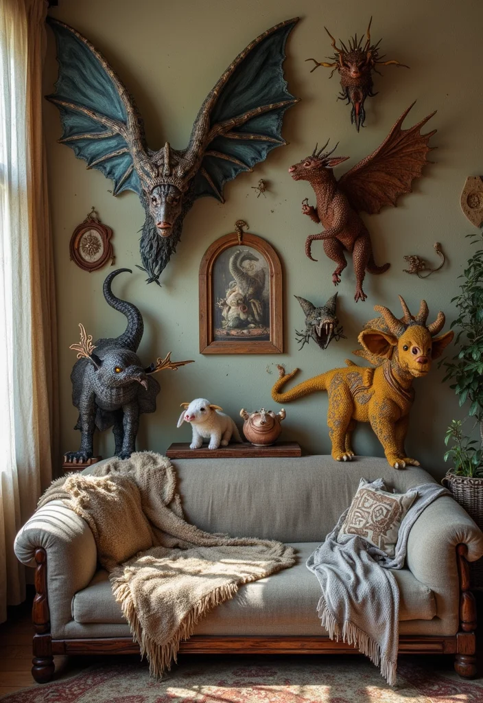 Lord of the Rings Home Decor: A Fantasy-Themed Guide with 20 Enchanted Styling Inspirations - 10. Mythical Creature Decor