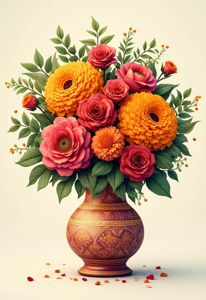 Mehendi Decor Ideas at Home: A Vibrant Guide with 18 Celebration-Inspired Concepts - 10. Mehendi Floral Arrangements