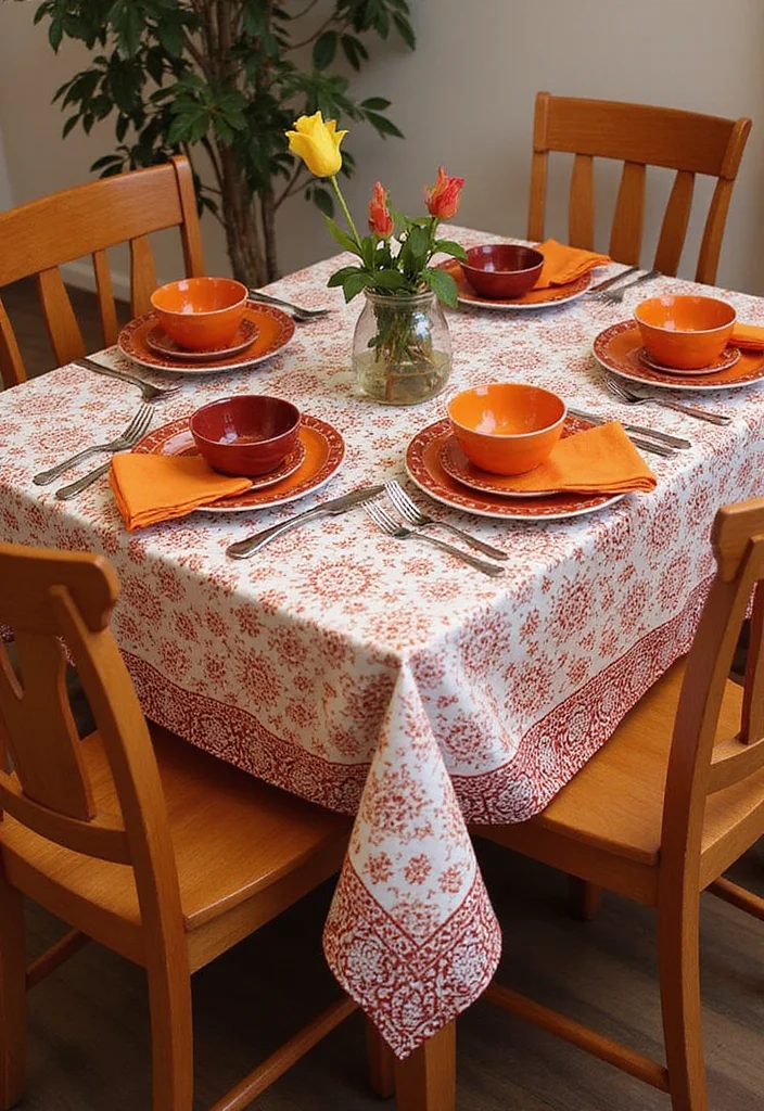 Mehendi Decor Ideas at Home: A Vibrant Guide with 18 Celebration-Inspired Concepts - 11. Mehendi Design Tablecloths