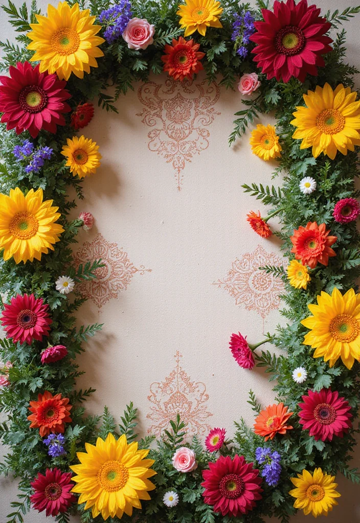 Mehndi Decor at Home Backdrops: A Colorful Guide with 19 Celebration-Ready Inspirations - 1. Floral Mehndi Wall Hangings