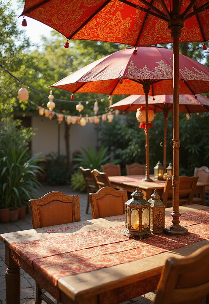 Mehndi Decor at Home Backdrops: A Colorful Guide with 19 Celebration-Ready Inspirations - 12. Mehndi-Themed Outdoor Decor
