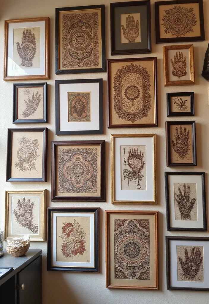 Mehndi Decor at Home Backdrops: A Colorful Guide with 19 Celebration-Ready Inspirations - 16. Mehndi-Inspired Wall Décor