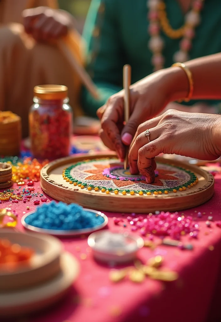 Mehndi Setup Decor at Home: A Festive Guide with 17 Stylish Setup Inspirations - 14. Mini DIY Crafts Station