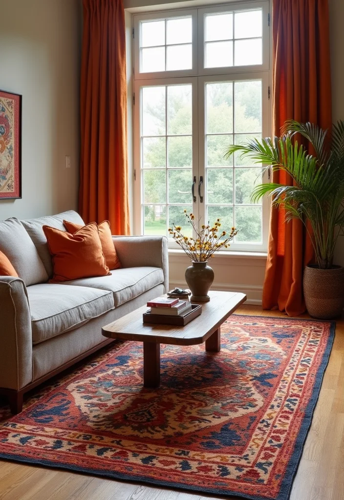 Modern Western Home Decor Living Rooms: A Stylish Guide with 19 Contemporary Western Inspirations - 11. Colorful Statement Rugs