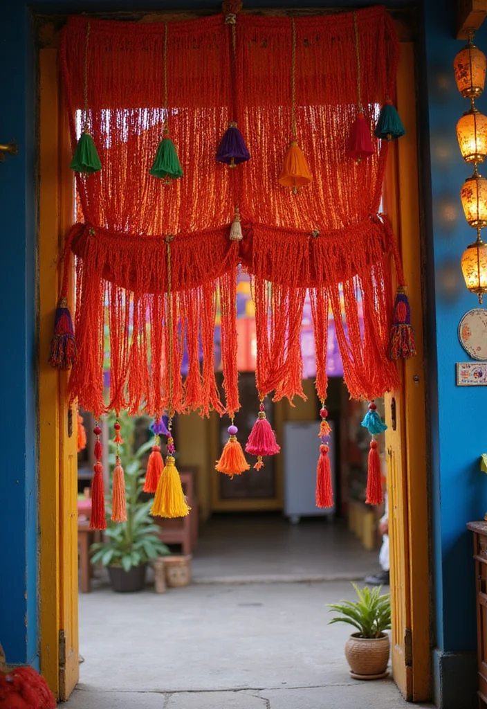 Moti Toran for Home Decor: A Traditional Guide with 17 Festive Doorway Inspirations - 5. Festive Fringes