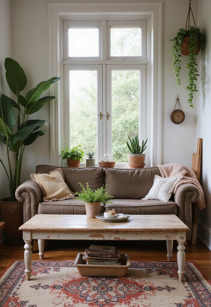 Rustic Home Decor Living Room: A Warm Guide with 19 Farmhouse-Style Inspirations - 1. Vintage Furniture Finds