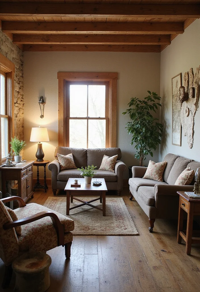 Rustic Home Decor Living Room: A Warm Guide with 19 Farmhouse-Style Inspirations - 10. Small Scale Furniture