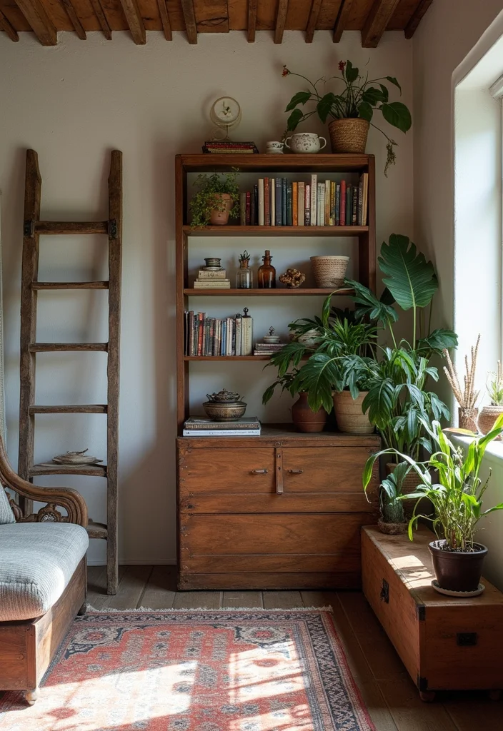 Rustic Home Decor Living Room: A Warm Guide with 19 Farmhouse-Style Inspirations - 16. Repurposed Items