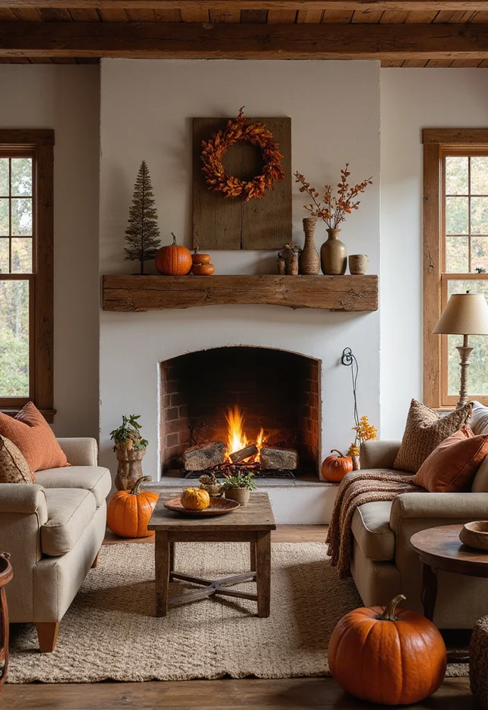 Rustic Home Decor Living Room: A Warm Guide with 19 Farmhouse-Style Inspirations - 17. Seasonal Decor Swaps