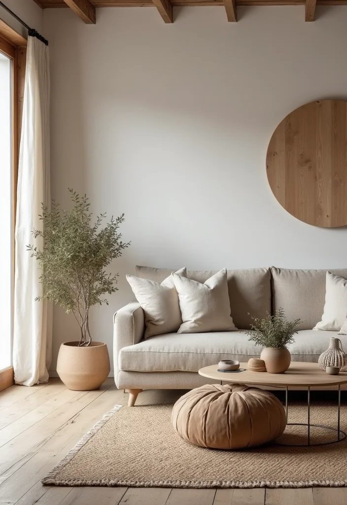 Rustic Home Decor Living Room: A Warm Guide with 19 Farmhouse-Style Inspirations - 18. Minimalism Meets Rustic