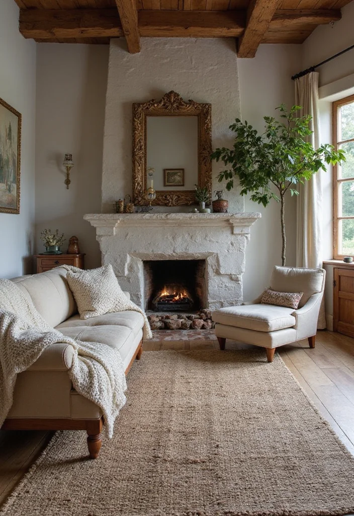 Rustic Home Decor Living Room: A Warm Guide with 19 Farmhouse-Style Inspirations - 4. Cozy Textiles