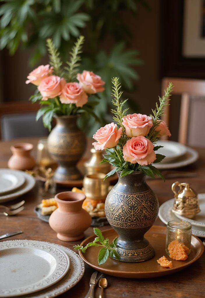 Simple Mehndi Decor at Home: A Subtle Guide with 17 Elegant Festive Inspirations - 2. Mehndi Table Centerpieces