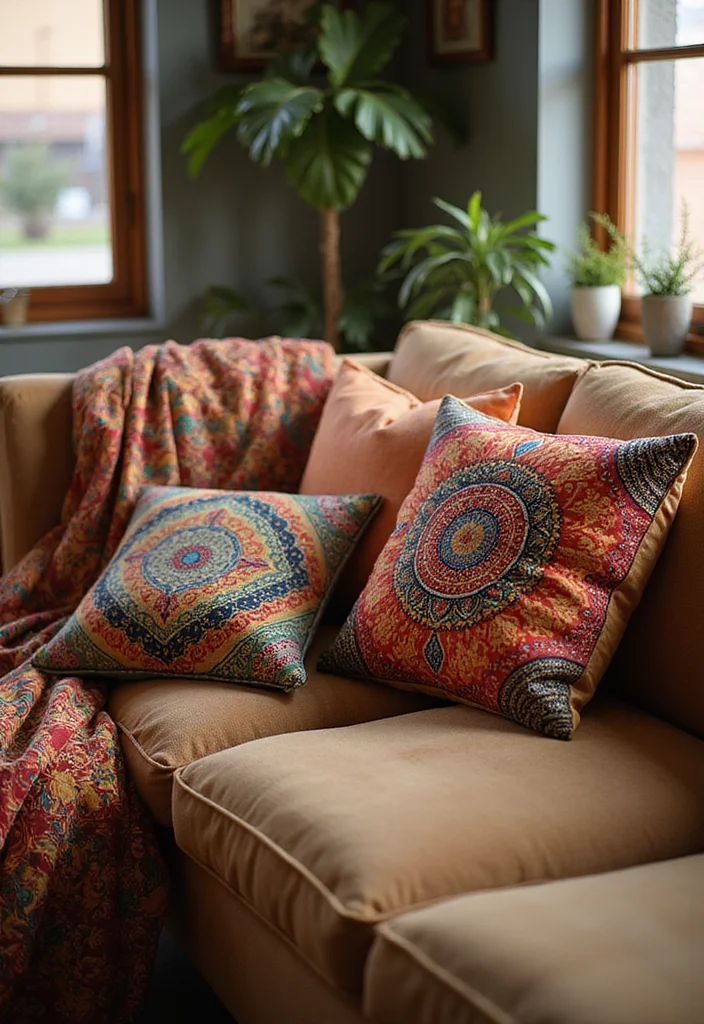 Simple Mehndi Decor at Home: A Subtle Guide with 17 Elegant Festive Inspirations - 3. Mehndi-Inspired Throw Pillows