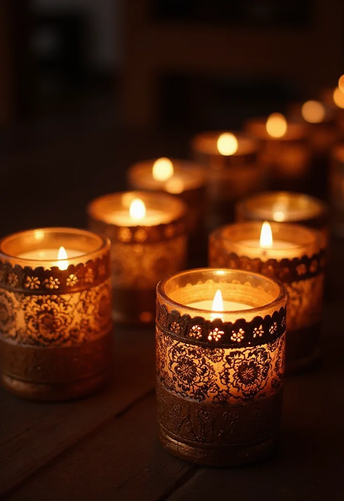 Simple Mehndi Decor at Home: A Subtle Guide with 17 Elegant Festive Inspirations - 9. Mehndi Candle Holders