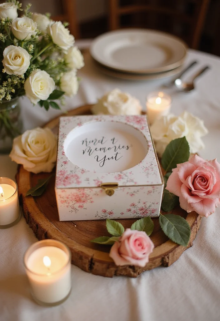 Simple Nikkah Decor at Home: A Graceful Guide with 18 Minimal Wedding Inspirations - 18. Sweet Memories Table