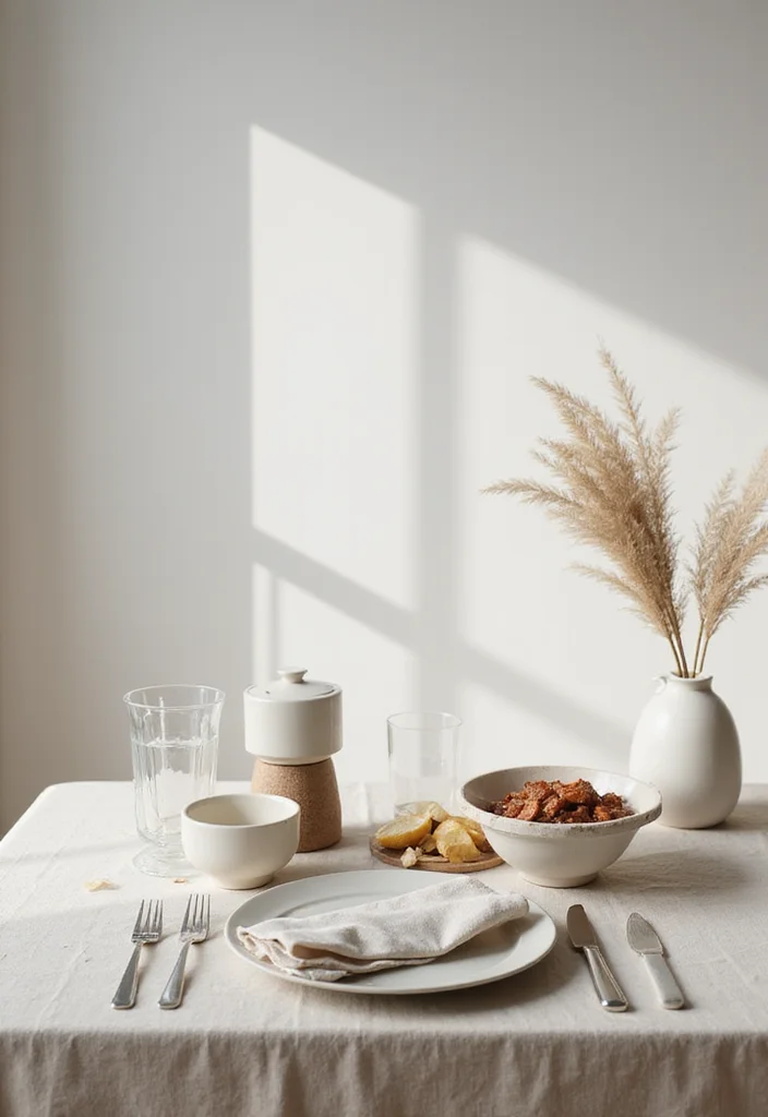 Simple Nikkah Decor at Home: A Graceful Guide with 18 Minimal Wedding Inspirations - 3. Minimalist Table Settings