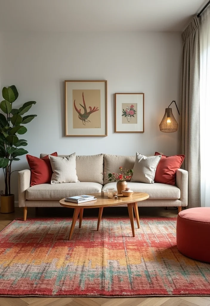 Small Space Home Decor Ideas: A Compact Living Guide with 20 Space-Savvy Inspirations - 17. Area Rugs: Define Spaces